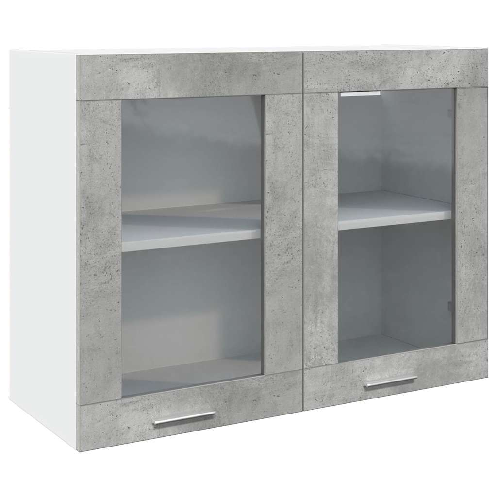 7 Piece Kitchen Cabinet Set Lyon Concrete Grey Engineered Wood