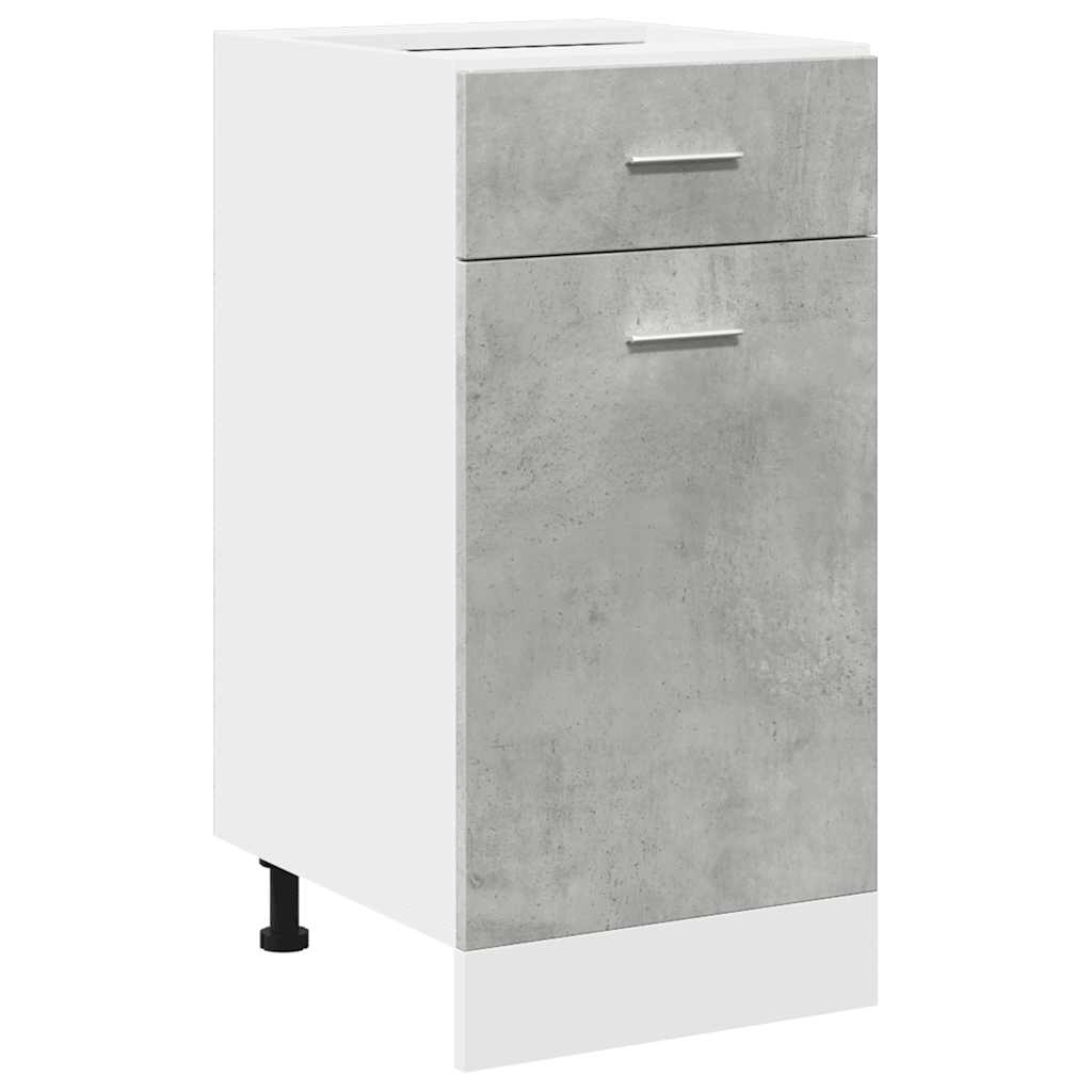 7 Piece Kitchen Cabinet Set Lyon Concrete Grey Engineered Wood