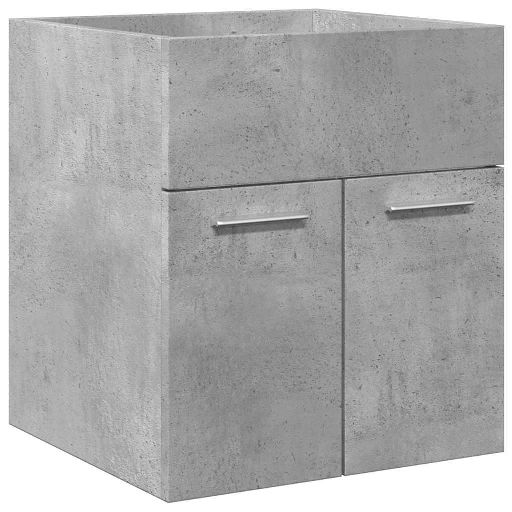 2 Piece Bathroom Furniture Set Concrete Grey Engineered Wood