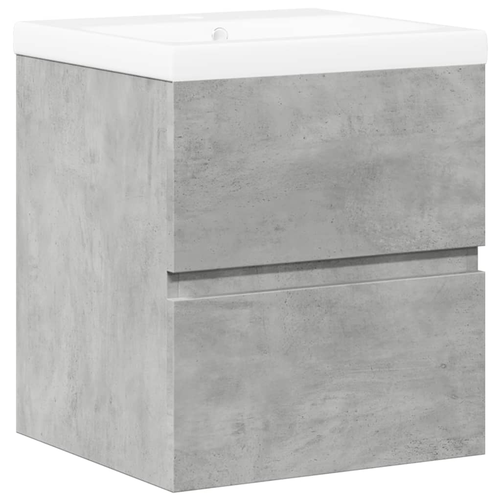 2 Piece Bathroom Furniture Set Concrete Grey Engineered Wood