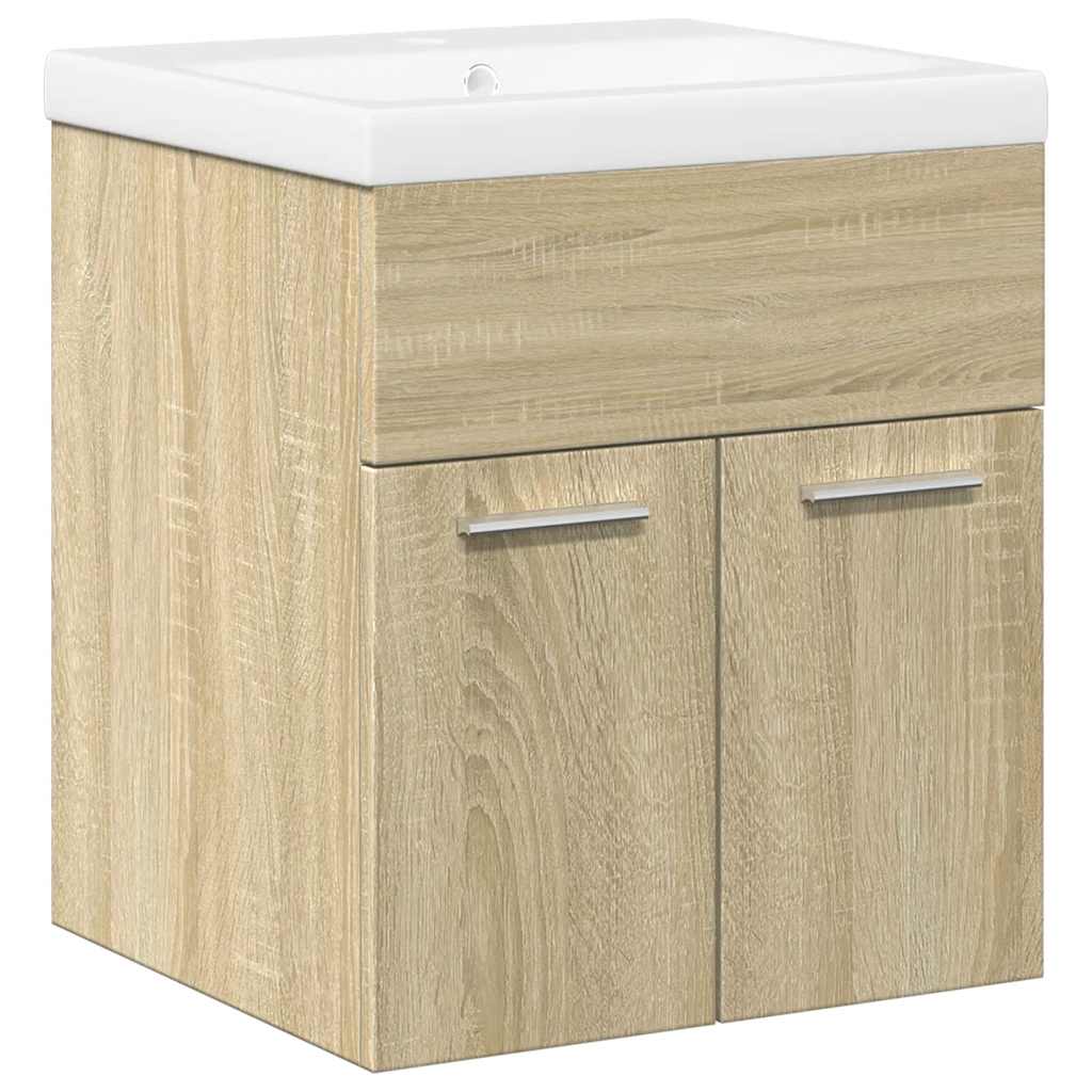 2 Piece Bathroom Furniture Set Sonoma Oak Engineered Wood