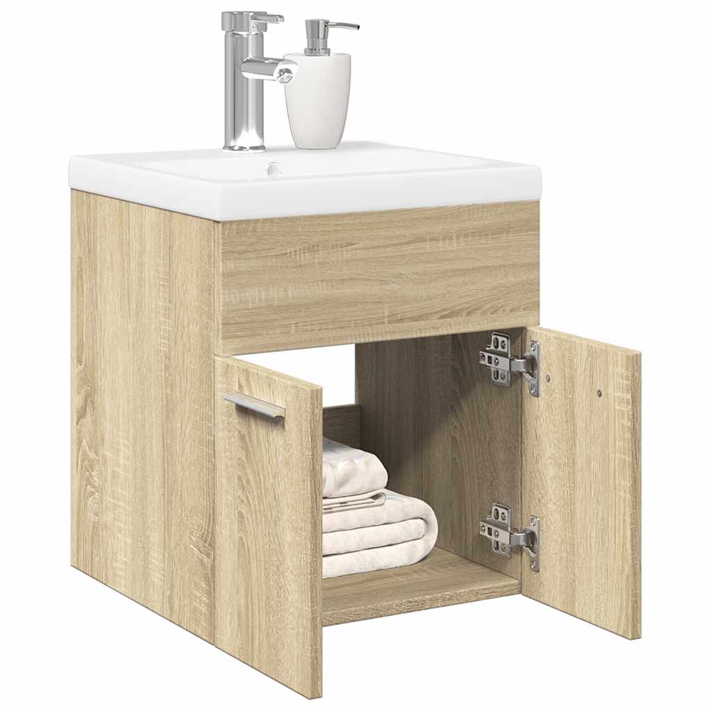 2 Piece Bathroom Furniture Set Sonoma Oak Engineered Wood
