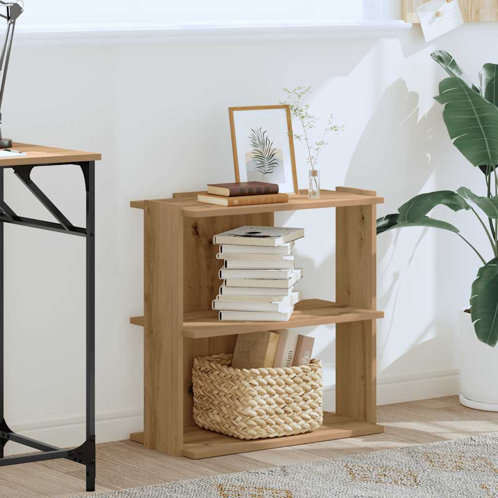Bookcase 3-Tier Artisan Oak 60x30x60 cm Engineered Wood