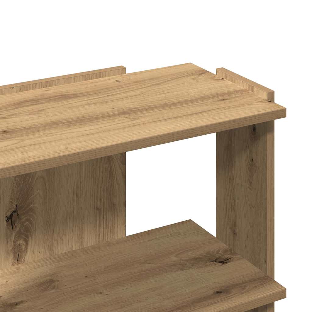 Bookcase 3-Tier Artisan Oak 60x30x60 cm Engineered Wood