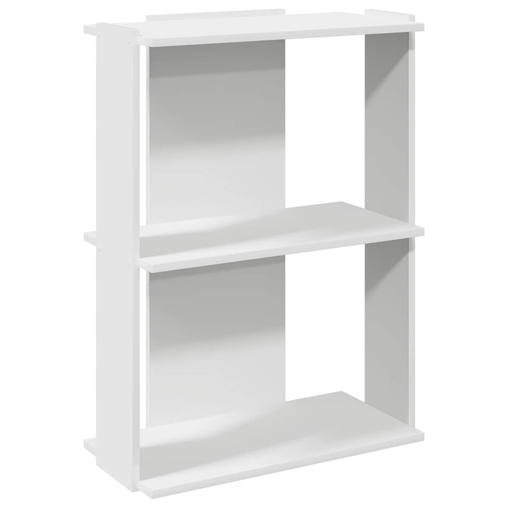 Bookcase 3-Tier White 60x30x80 cm Engineered Wood