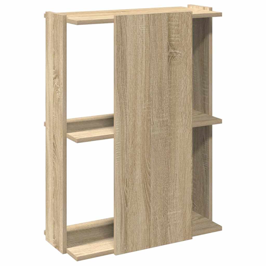 Bookcase 3-Tier Sonoma Oak 60x30x80 cm Engineered Wood