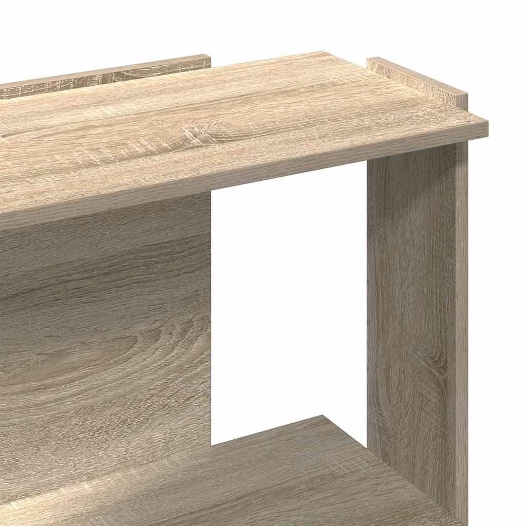 Bookcase 3-Tier Sonoma Oak 60x30x80 cm Engineered Wood