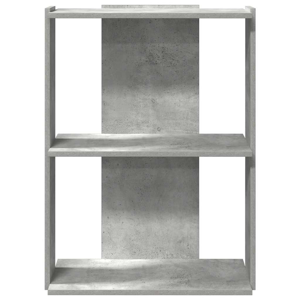 Bookcase 3-Tier Concrete Grey 60x30x80 cm Engineered Wood