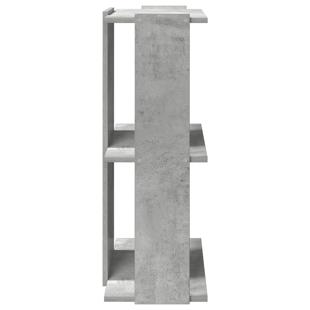 Bookcase 3-Tier Concrete Grey 60x30x80 cm Engineered Wood