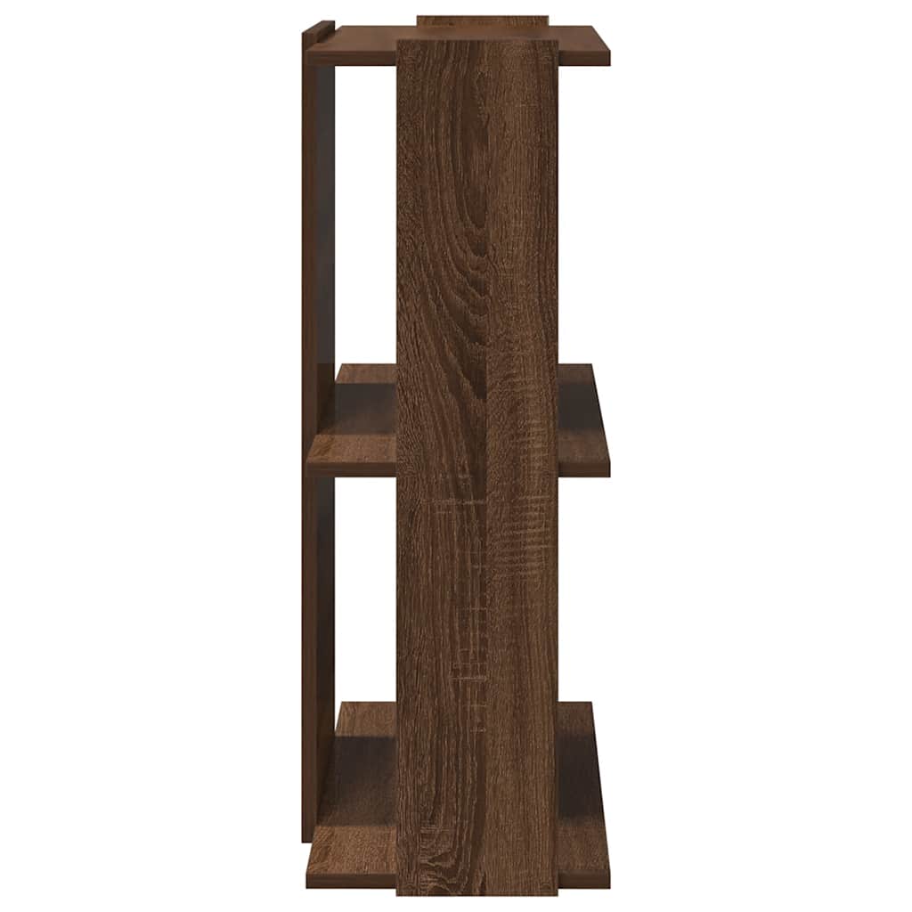 Bookcase 3-Tier Brown Oak 60x30x80 cm Engineered Wood