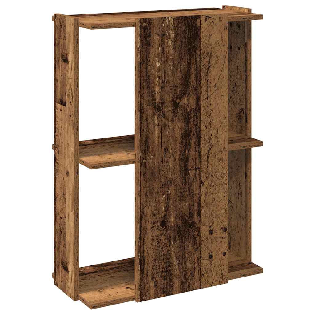 Bookcase 3-Tier Old Wood 60x30x80 cm Engineered Wood