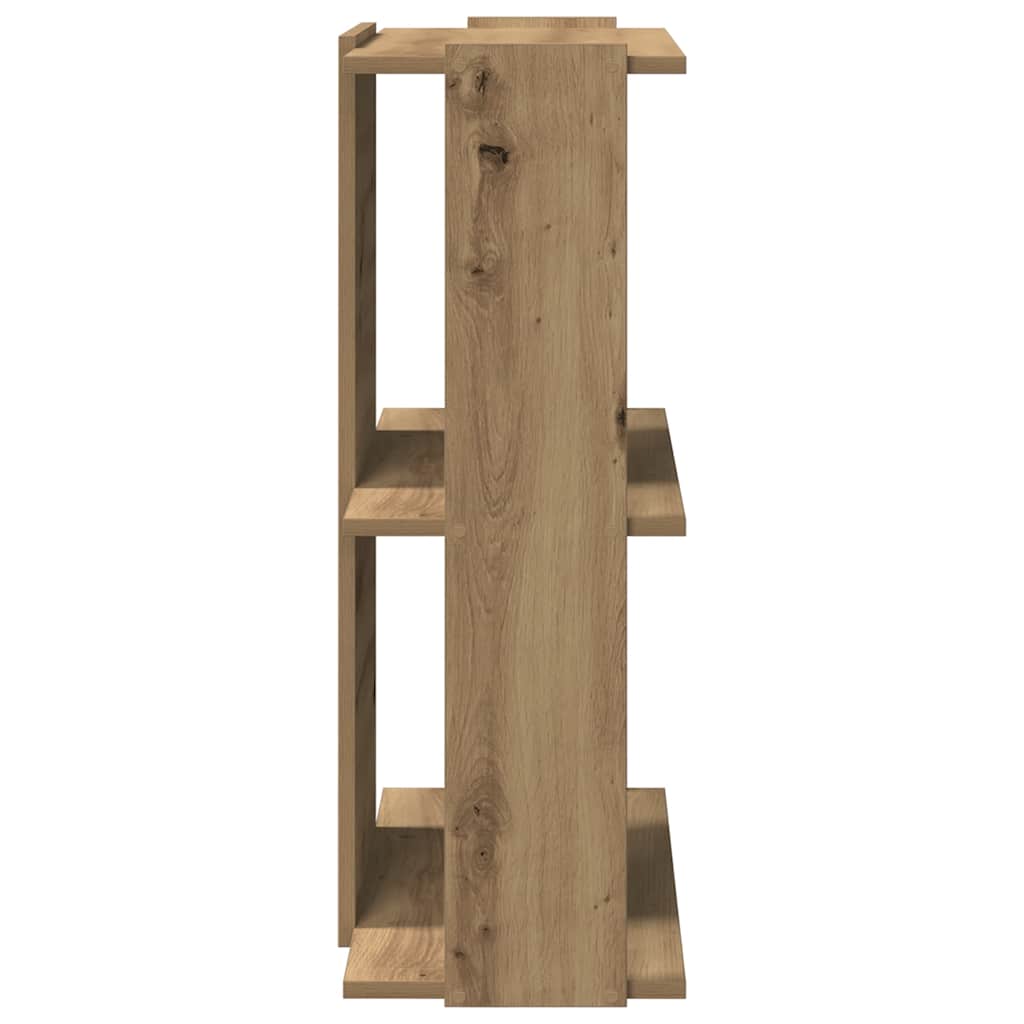 Bookcase 3-Tier Artisan Oak 60x30x80 cm Engineered Wood