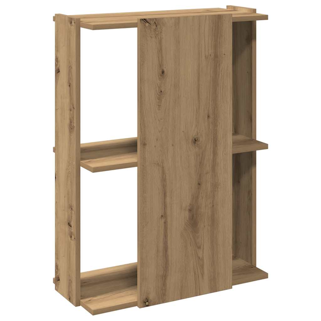 Bookcase 3-Tier Artisan Oak 60x30x80 cm Engineered Wood