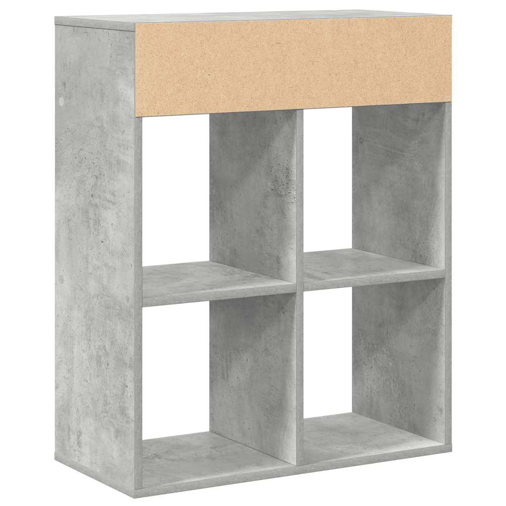 Book Cabinet Concrete Grey 66x31x80 cm Engineered Wood