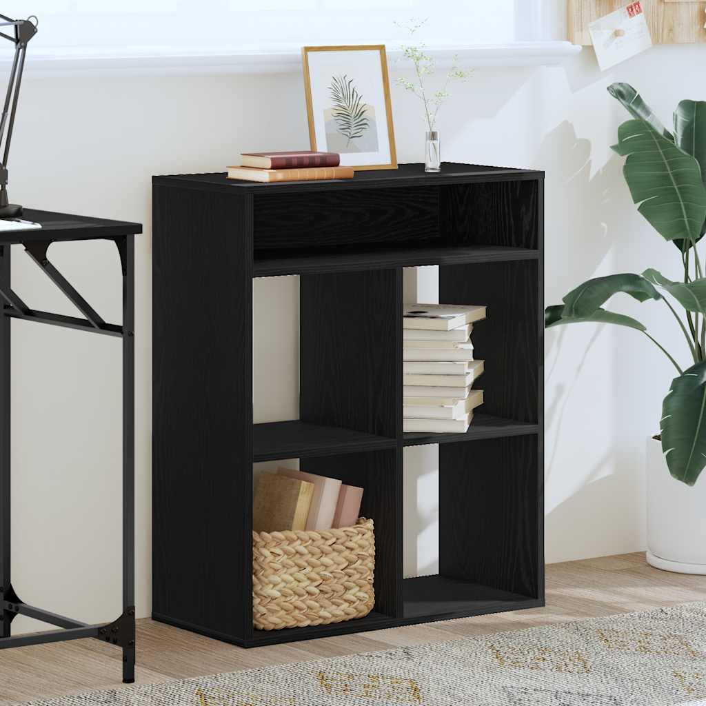 Book Cabinet Black 66x31x80 cm Engineered Wood