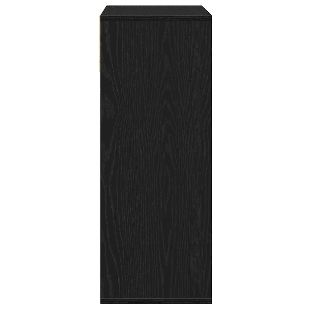 Book Cabinet Black 66x31x80 cm Engineered Wood