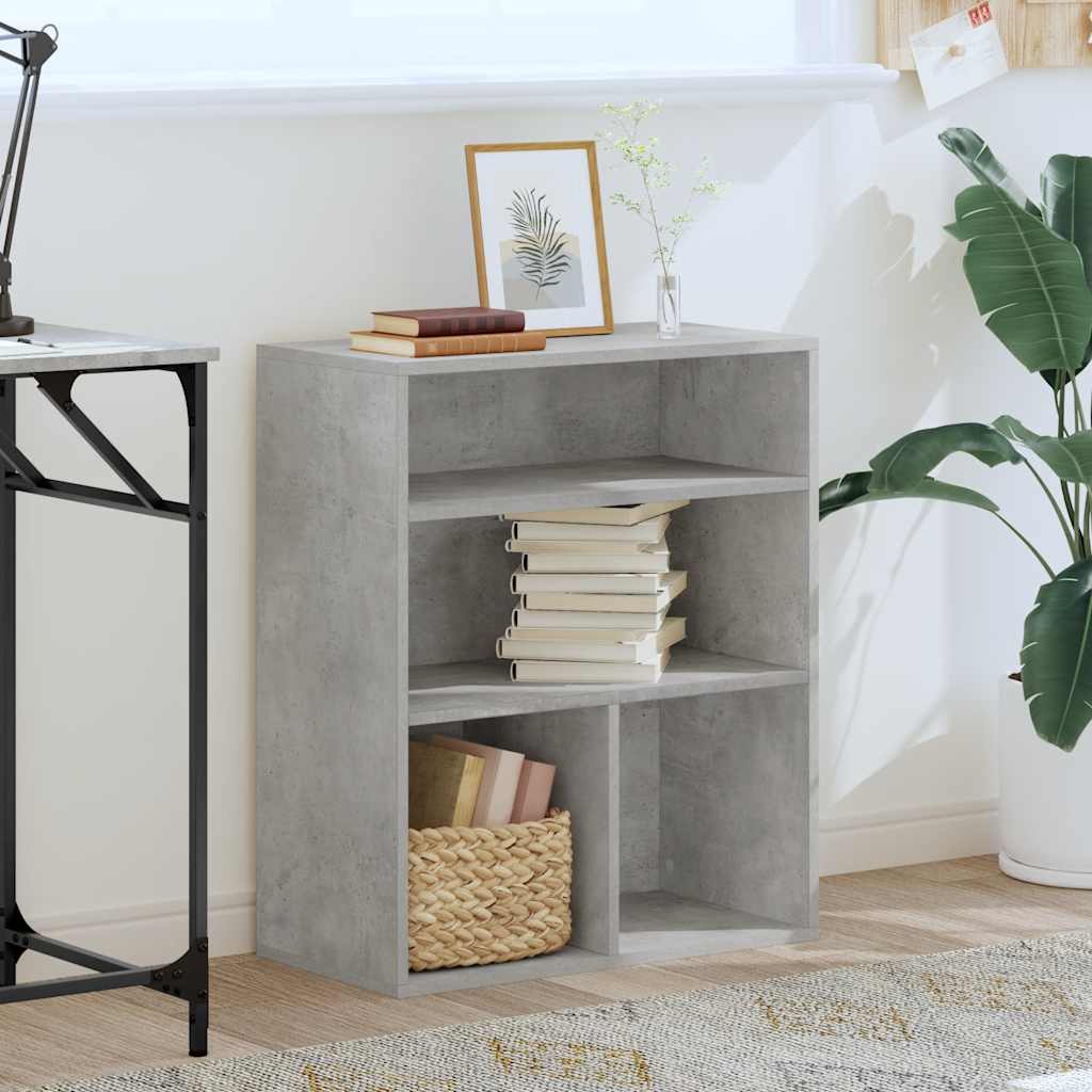 Book Cabinet Concrete Grey 60x30x71.5 cm Engineered Wood
