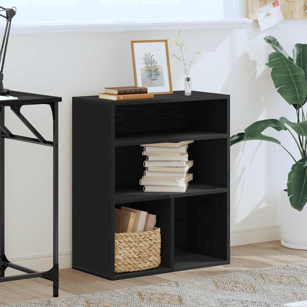 Book Cabinet Black 60x30x71.5 cm Engineered Wood