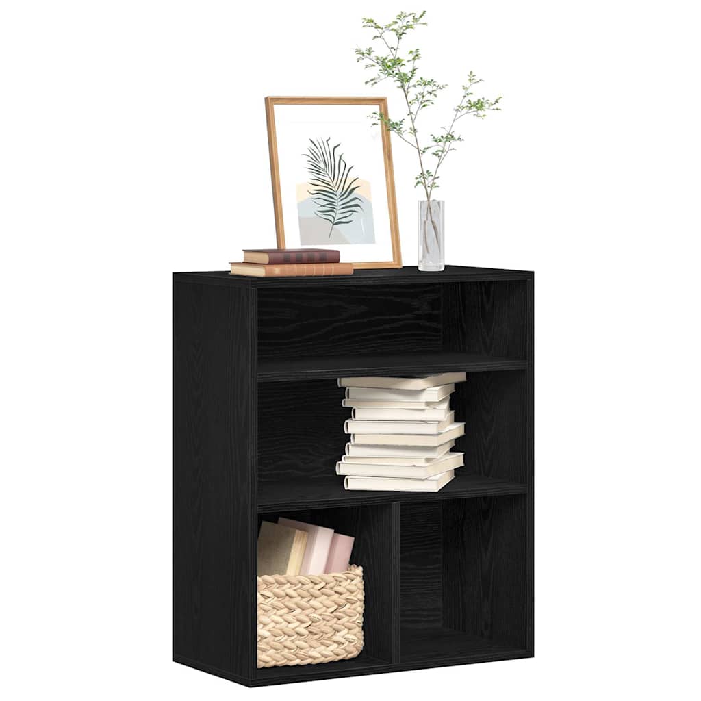 Book Cabinet Black 60x30x71.5 cm Engineered Wood