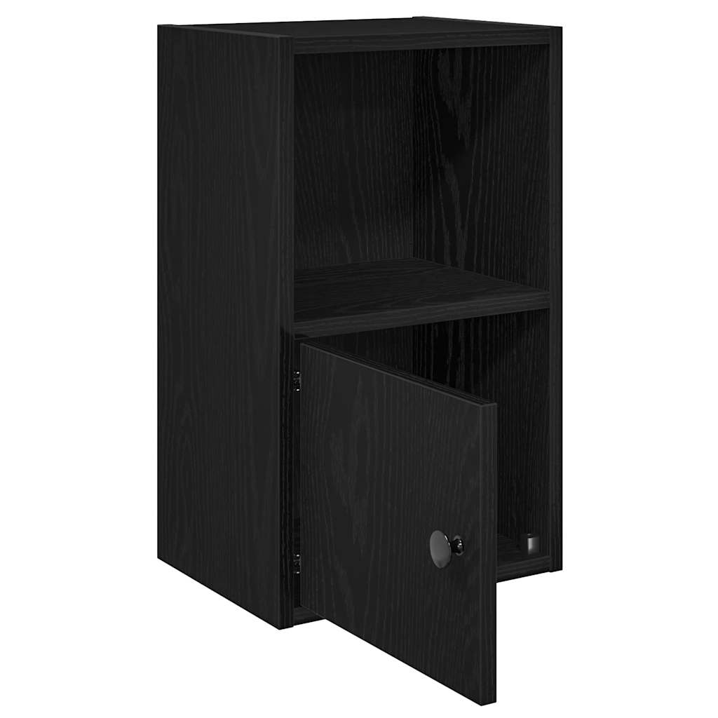 Bookcase Black Oak 31x24x52 cm Engineered Wood