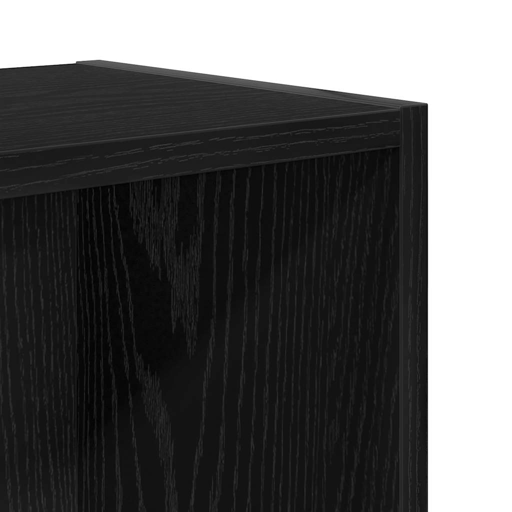 Bookcase Black Oak 31x24x52 cm Engineered Wood
