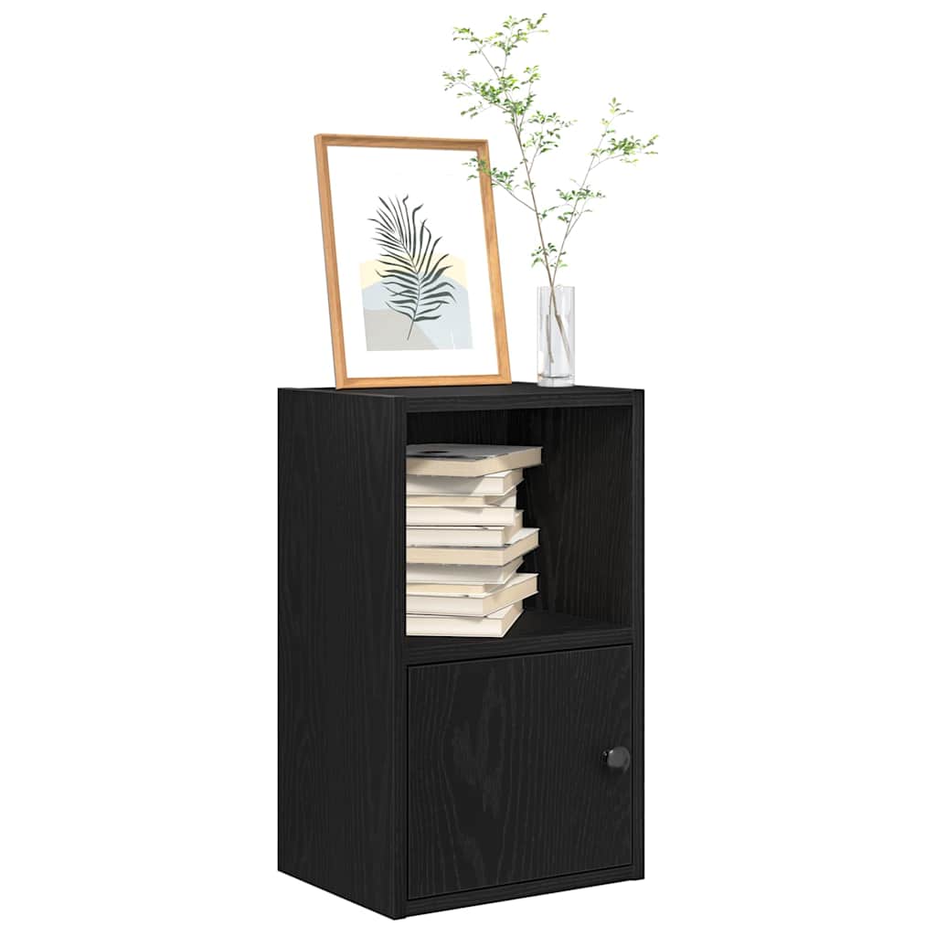 Bookcase Black Oak 31x24x52 cm Engineered Wood