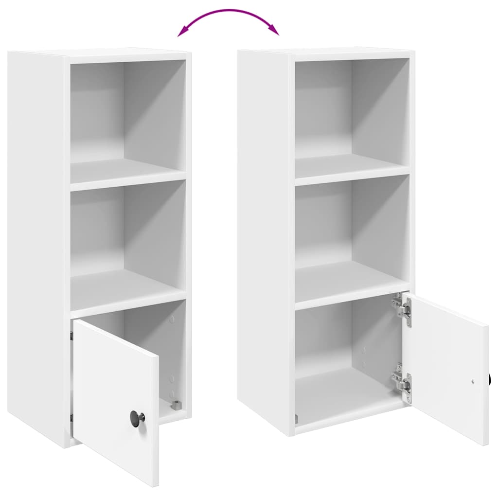 Bookcase White 31x24x77 cm Engineered Wood