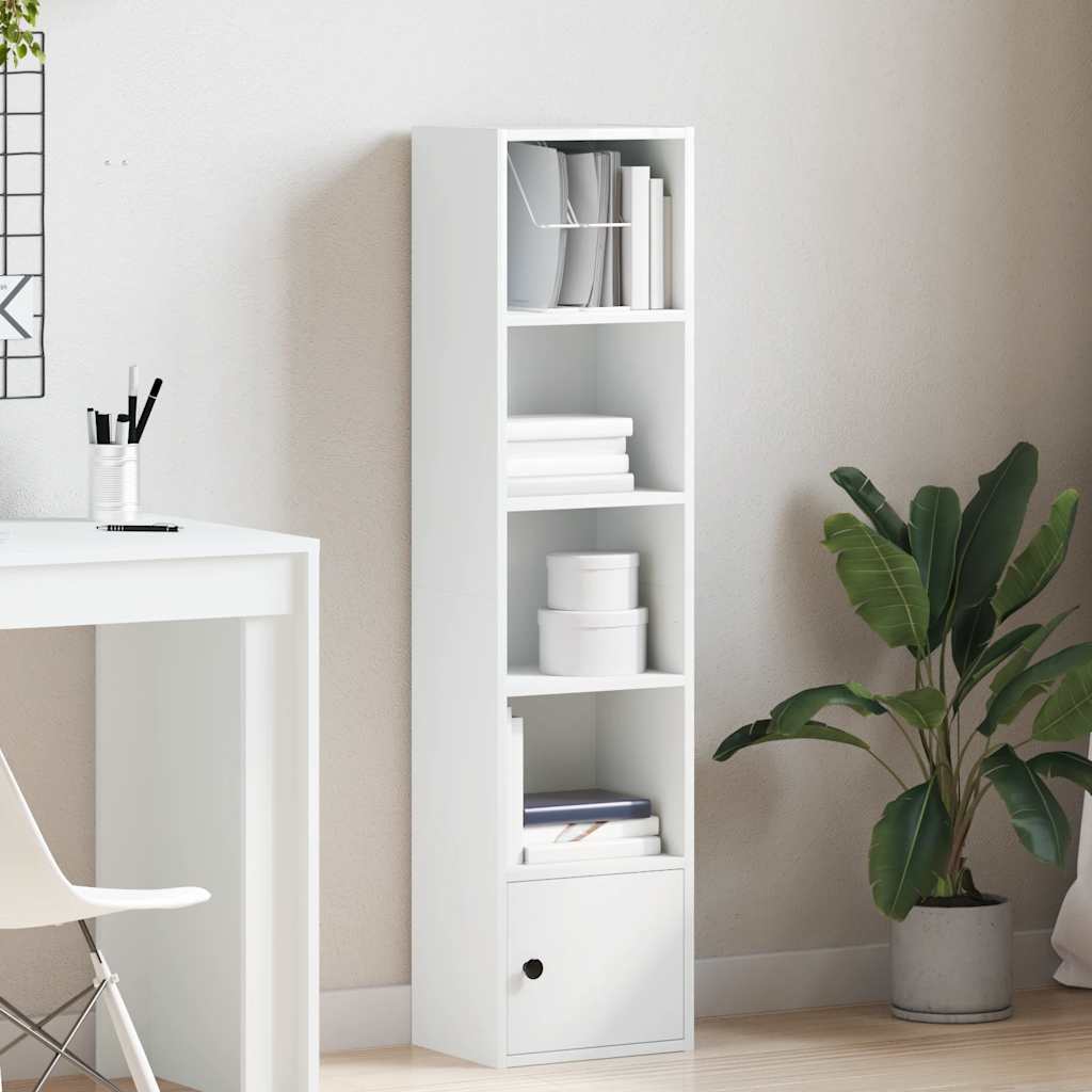 Bookcase White 31x24x127 cm Engineered Wood