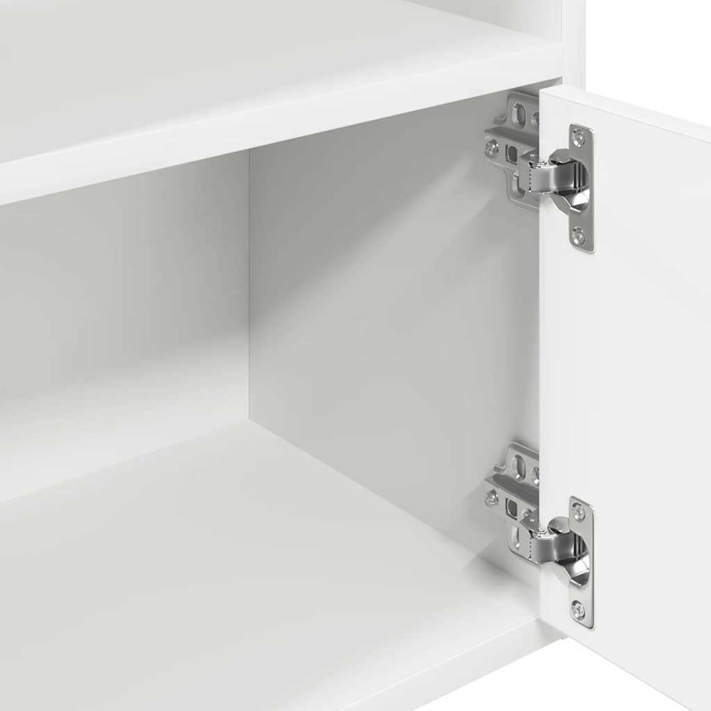 Bookcase White 31x24x127 cm Engineered Wood