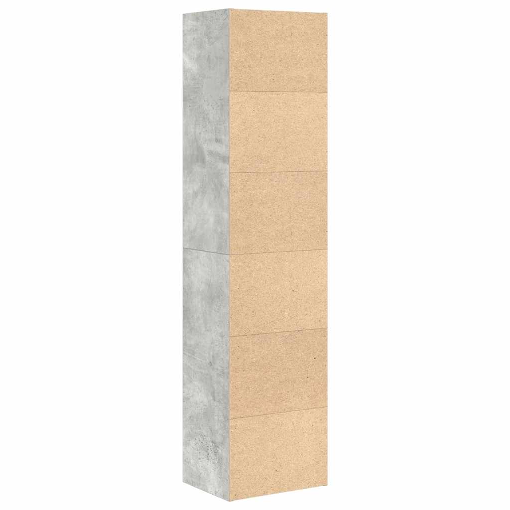 Bookcase Concrete Grey 31x24x127 cm Engineered Wood