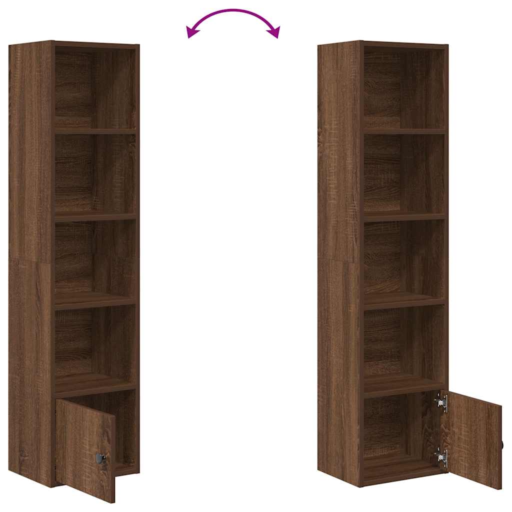 Bookcase Brown Oak 31x24x127 cm Engineered Wood