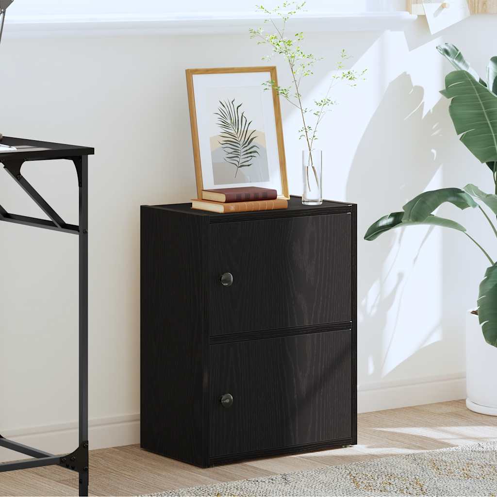 Bookcase Black Oak 40x24x52 cm Engineered Wood