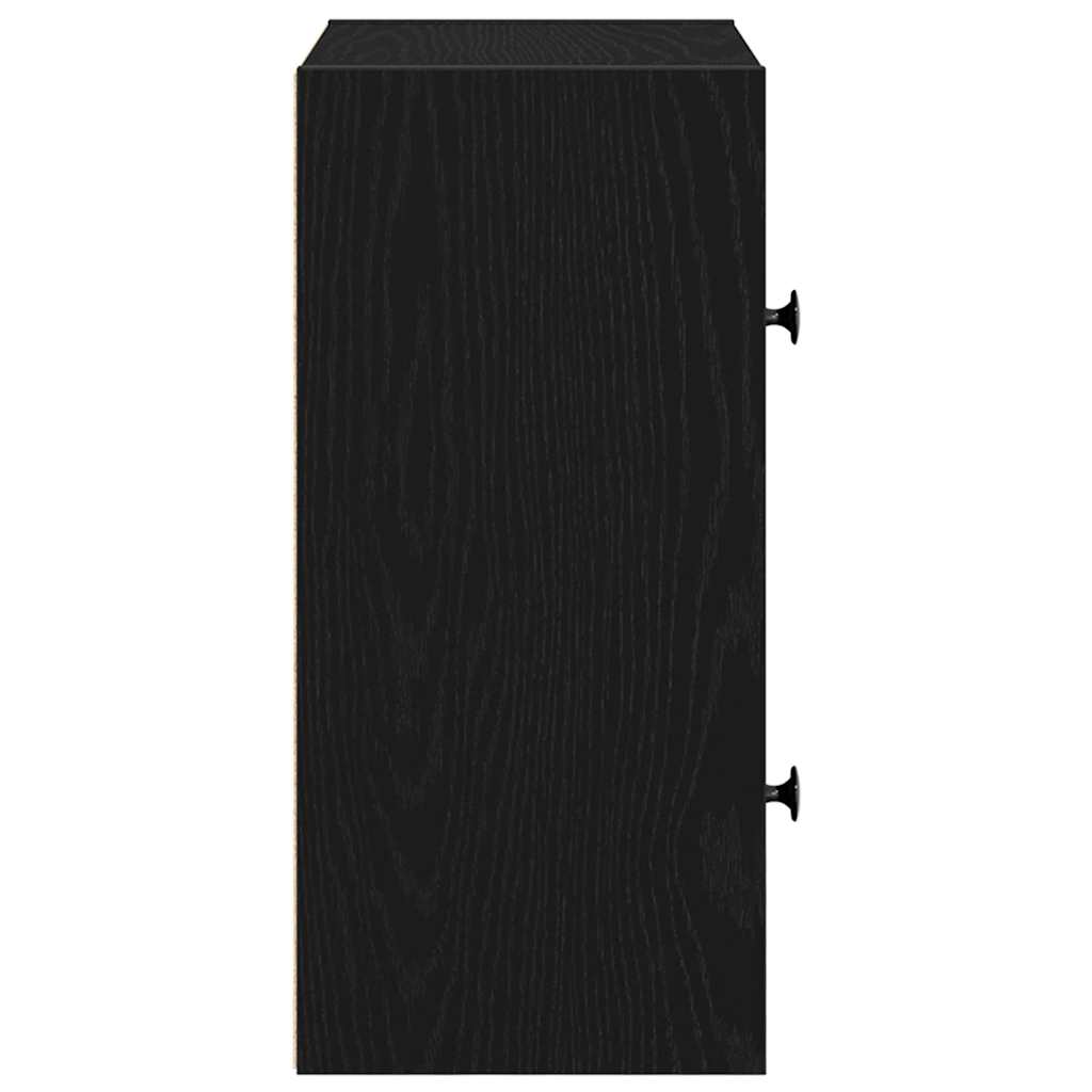Bookcase Black Oak 40x24x52 cm Engineered Wood
