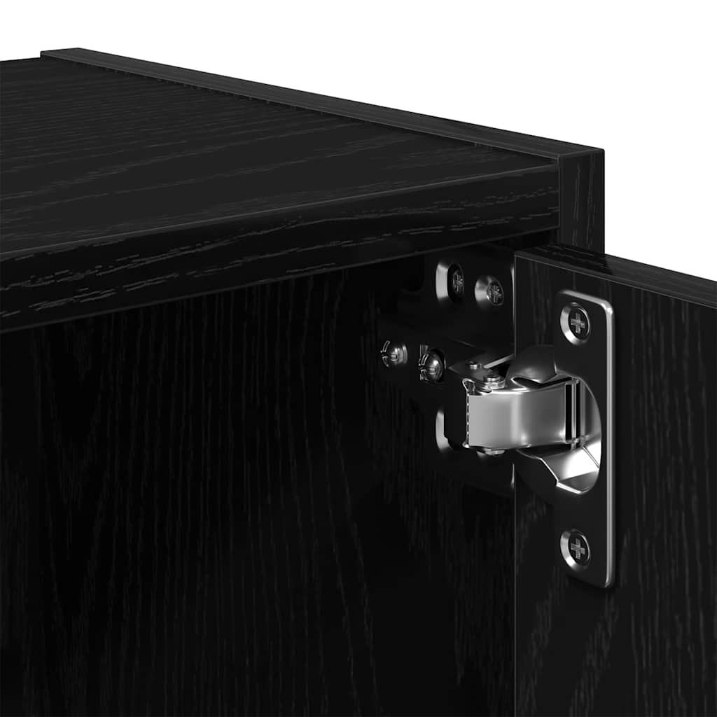 Bookcase Black Oak 40x24x52 cm Engineered Wood