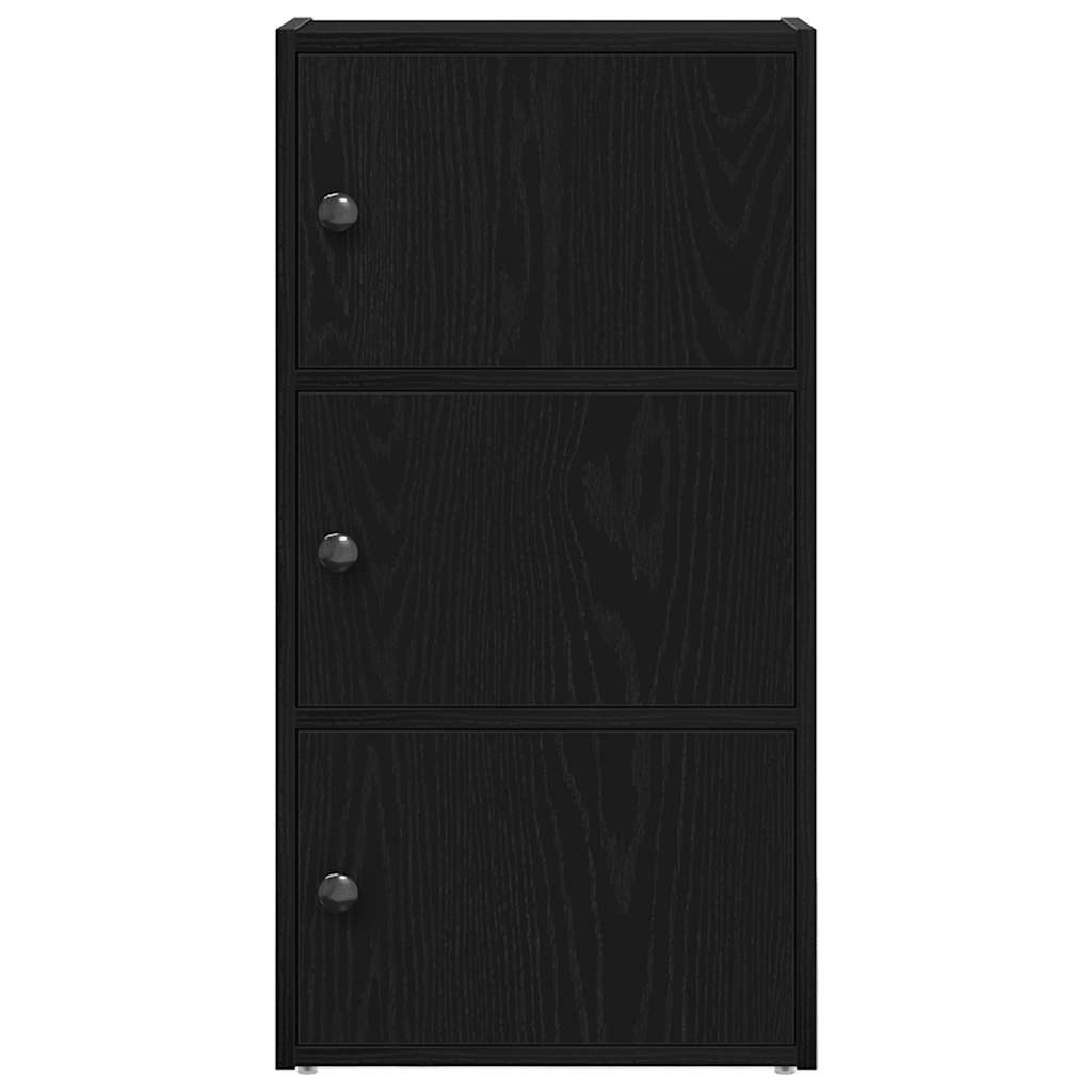 Bookcase Black Oak 40x24x77 cm Engineered Wood