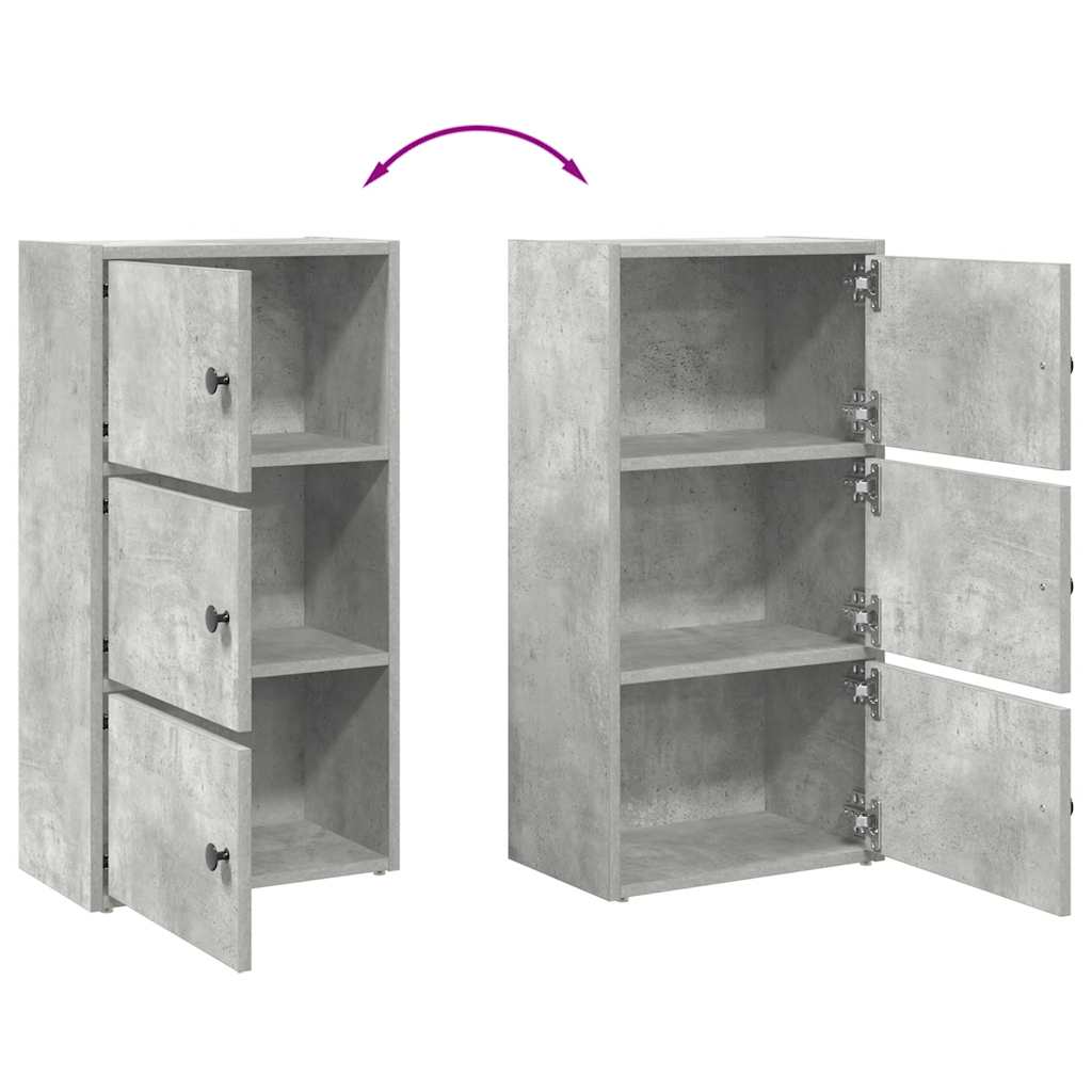 Bookcase Concrete Grey 40x24x77 cm Engineered Wood