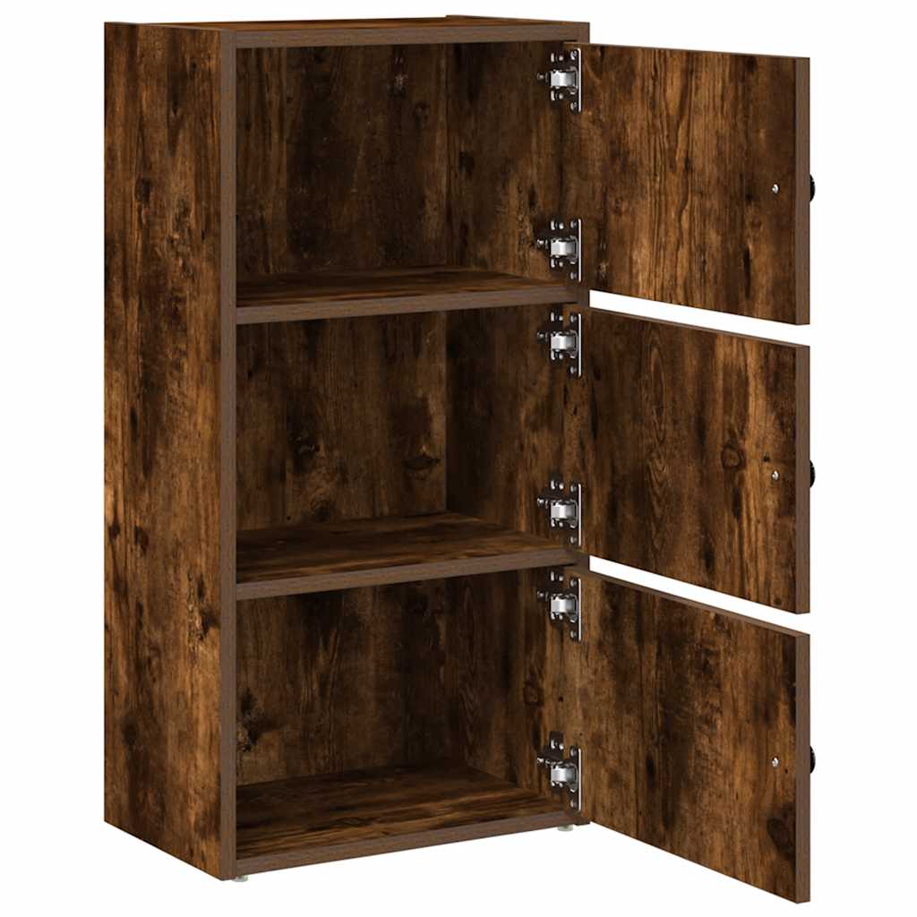 Bookcase Smoked Oak 40x24x77 cm Engineered Wood