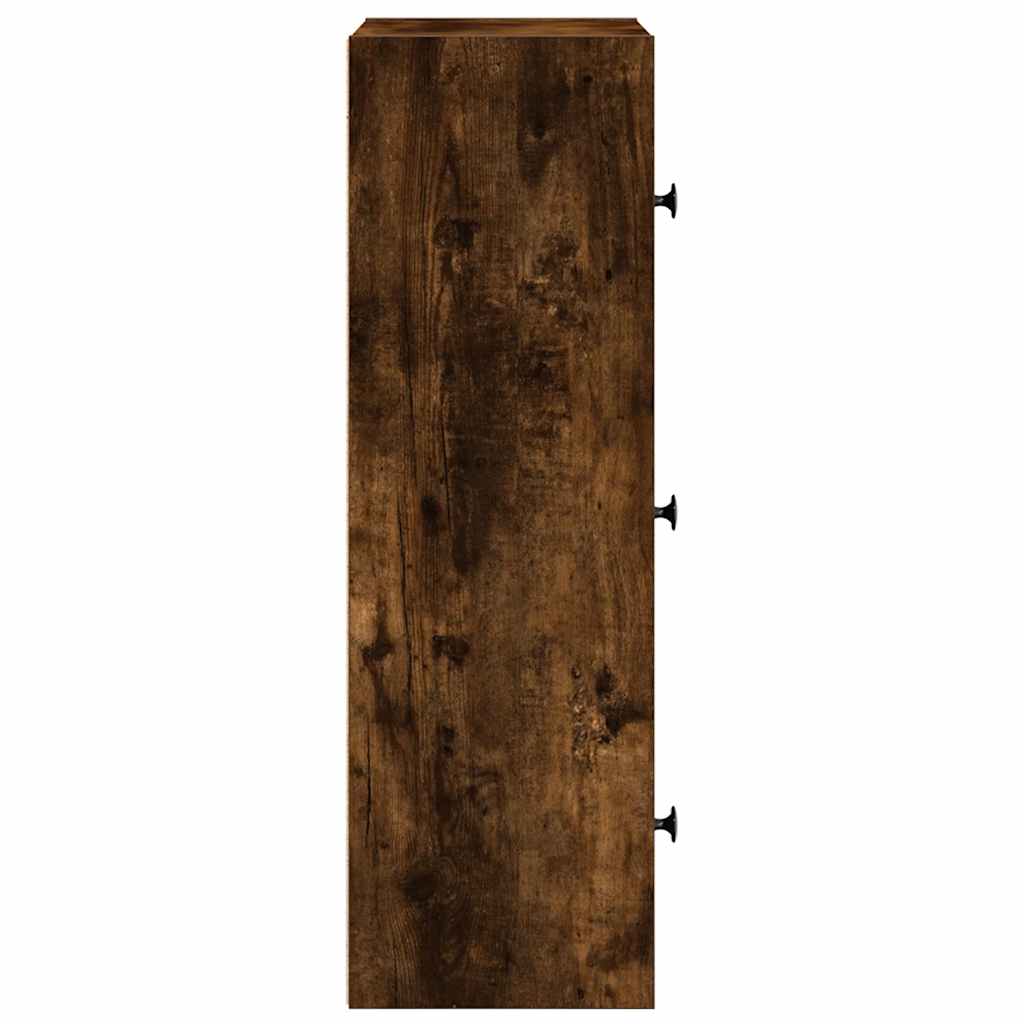 Bookcase Smoked Oak 40x24x77 cm Engineered Wood