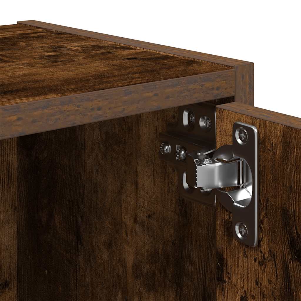 Bookcase Smoked Oak 40x24x77 cm Engineered Wood