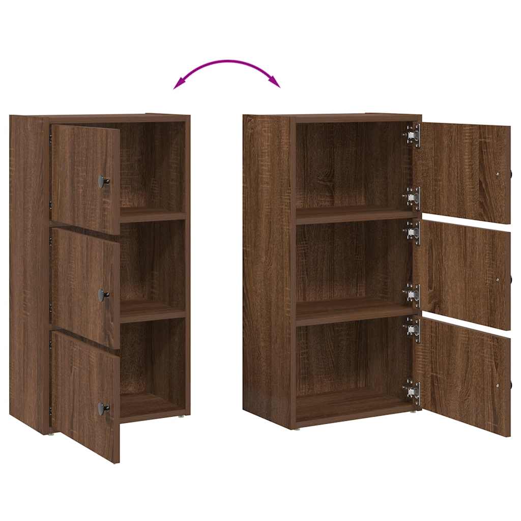Bookcase Brown Oak 40x24x77 cm Engineered Wood