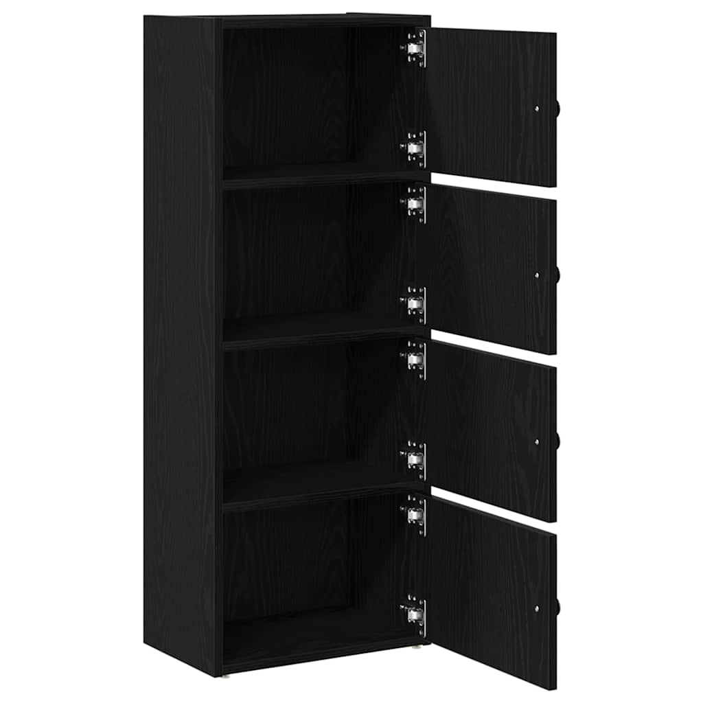 Bookcase Black Oak 40x24x102 cm Engineered Wood