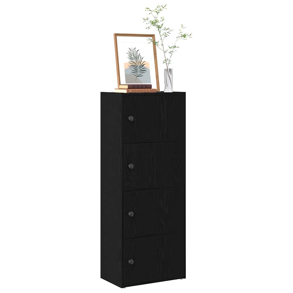 Bookcase Black Oak 40x24x102 cm Engineered Wood