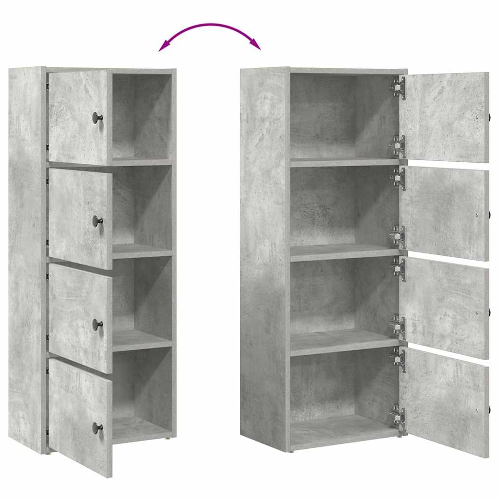 Bookcase Concrete Grey 40x24x102 cm Engineered Wood