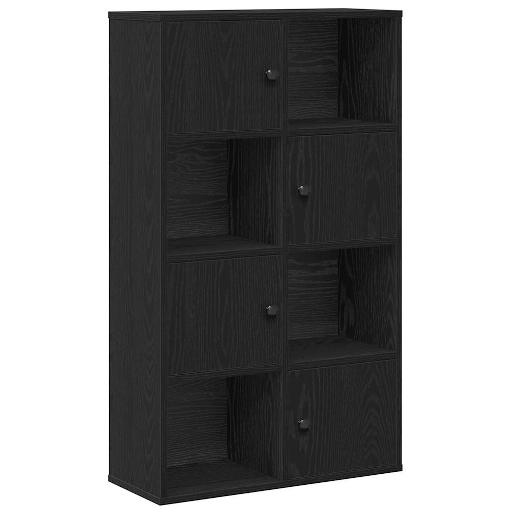 Bookcase Black Oak 60x24x101.5 cm Engineered Wood