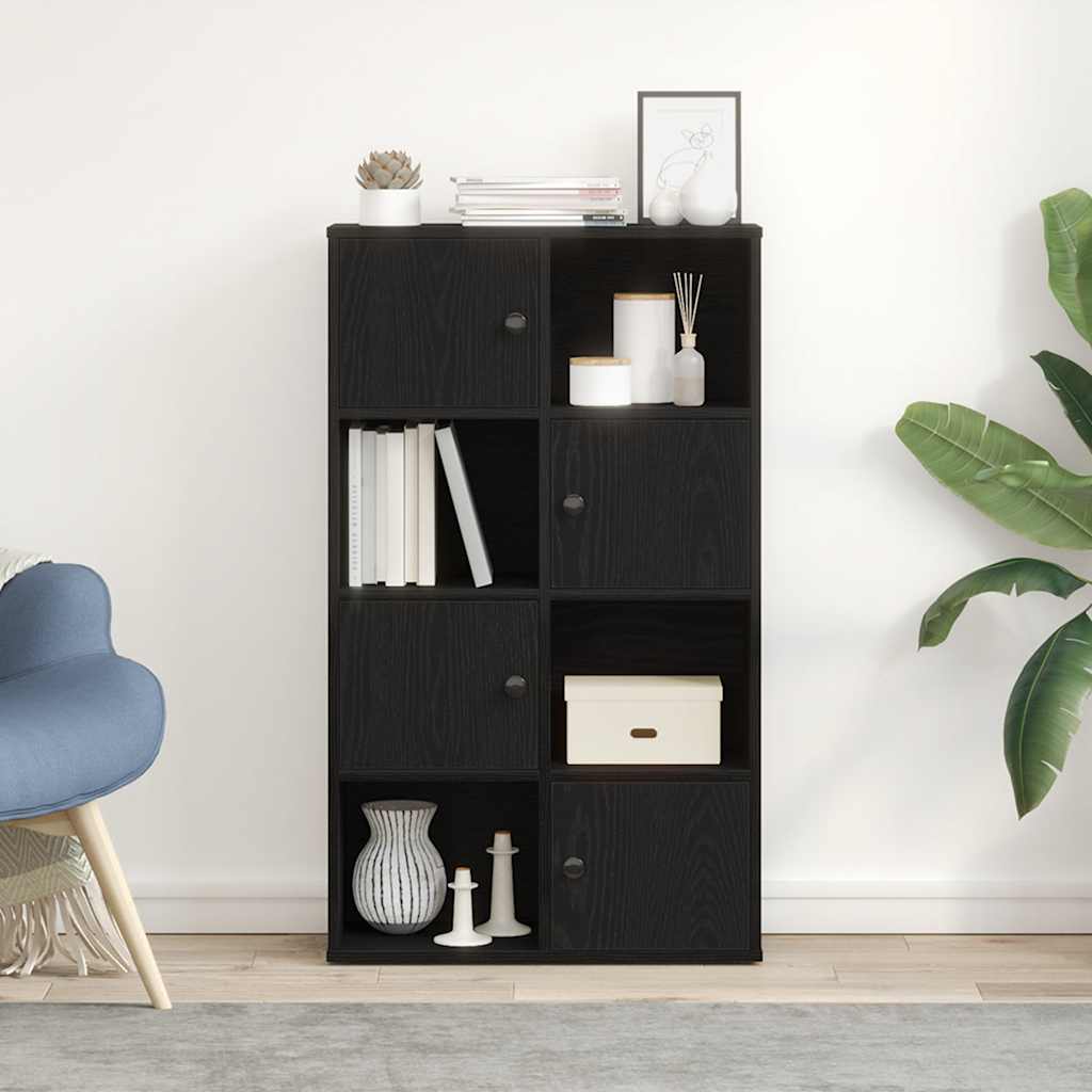 Bookcase Black Oak 60x24x101.5 cm Engineered Wood
