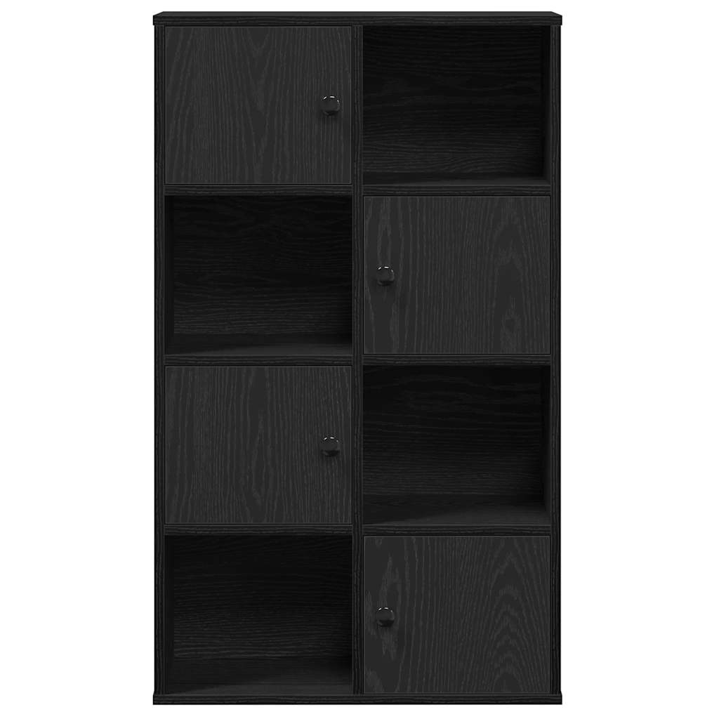 Bookcase Black Oak 60x24x101.5 cm Engineered Wood