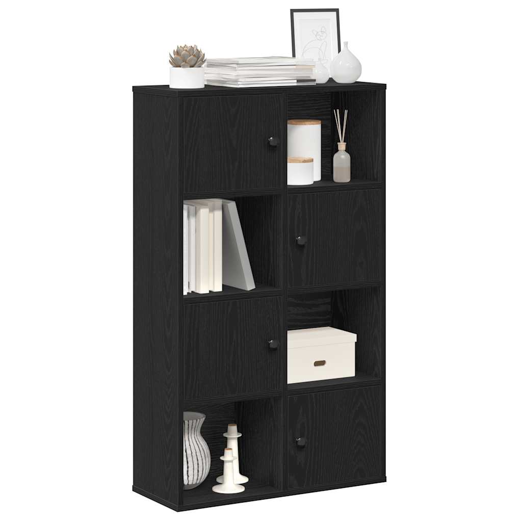 Bookcase Black Oak 60x24x101.5 cm Engineered Wood