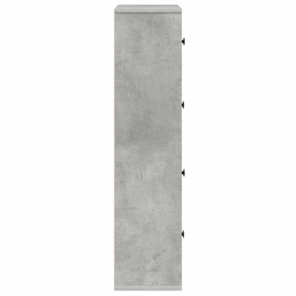 Bookcase Concrete Grey 60x24x101.5 cm Engineered Wood