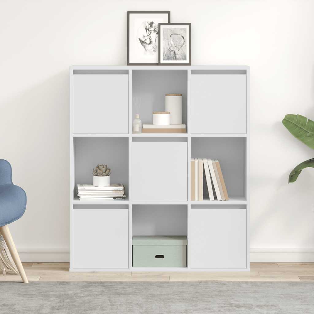 Bookcase White 89x24x101.5 cm Engineered Wood