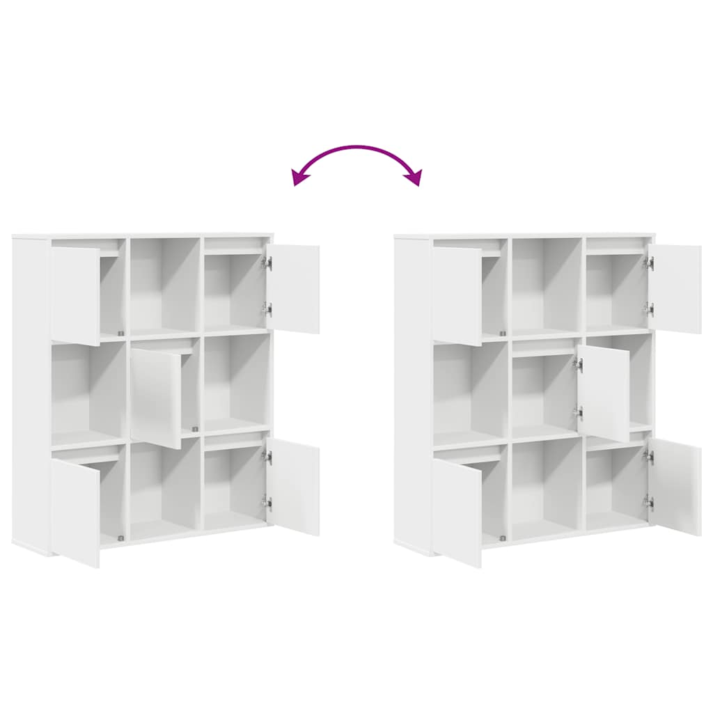 Bookcase White 89x24x101.5 cm Engineered Wood